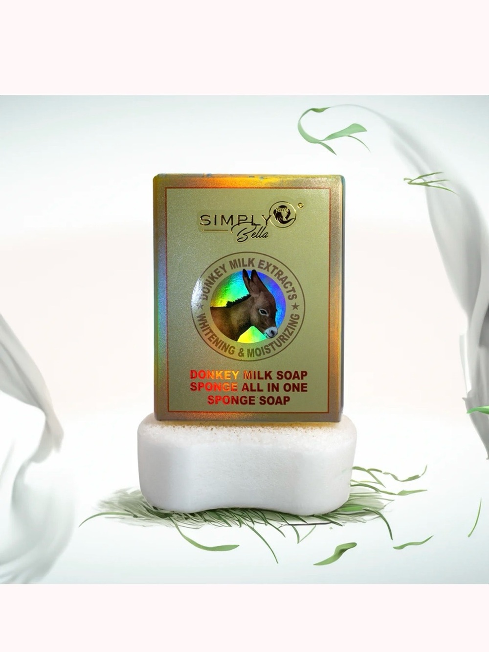 Simply Bella Donkey Milk Soap Sponge – All-in-One Cleansing Sponge, 100g, New